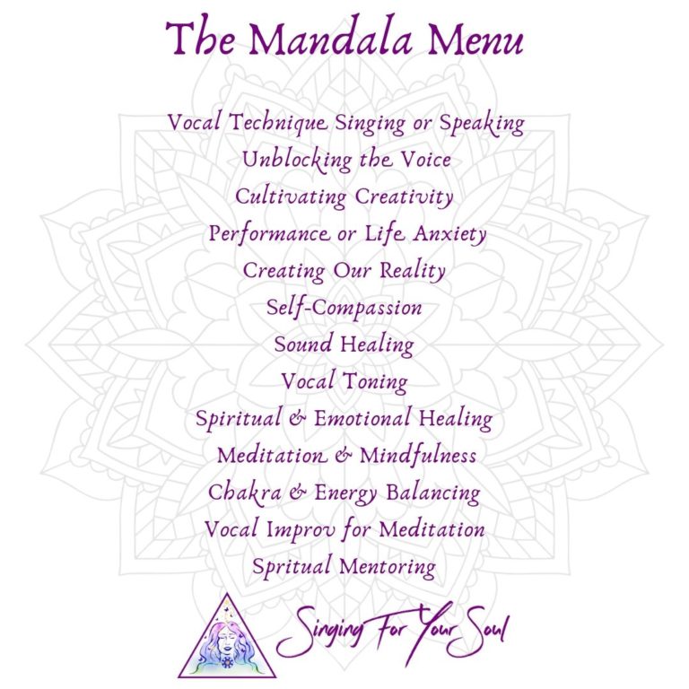 The Mandala Menu | Singing For Your Soul